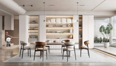 现代别墅餐厅3D模型下载